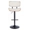 Lombardi Mid-Century Modern Adjustable Barstool in Walnut with Faux Leather